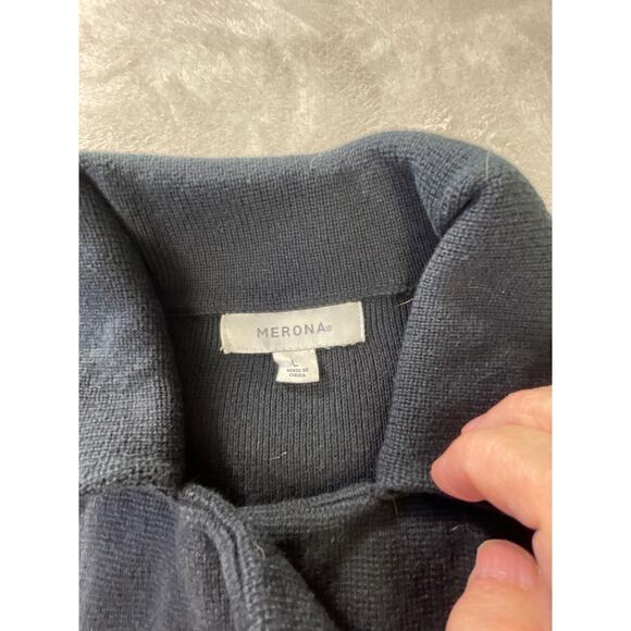 Women's Merona Black Knit Blazer, Medium, Button-Front - Picture 3 of 6